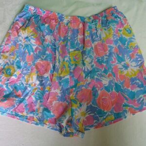 Vintage Floral Pattern Swim Shorts